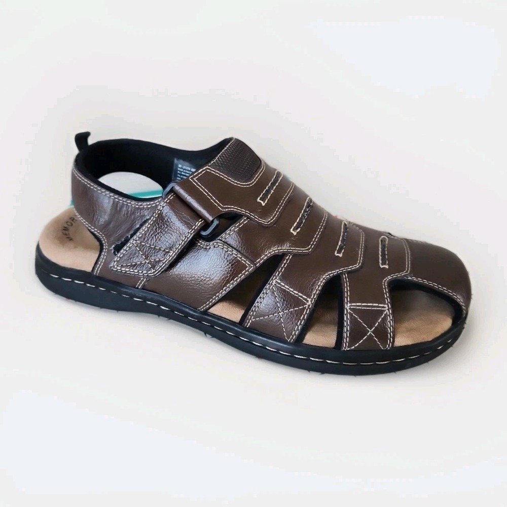 Dockers Searose Brown Fisherman Sandal Memory Foam Fusion Footbed Mens Size 11